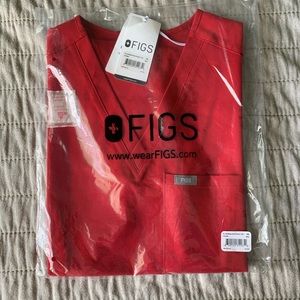Figs XS Red Catarina Top